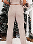 Women's Two Piece Crop Top and Pants Set - Matching Duster